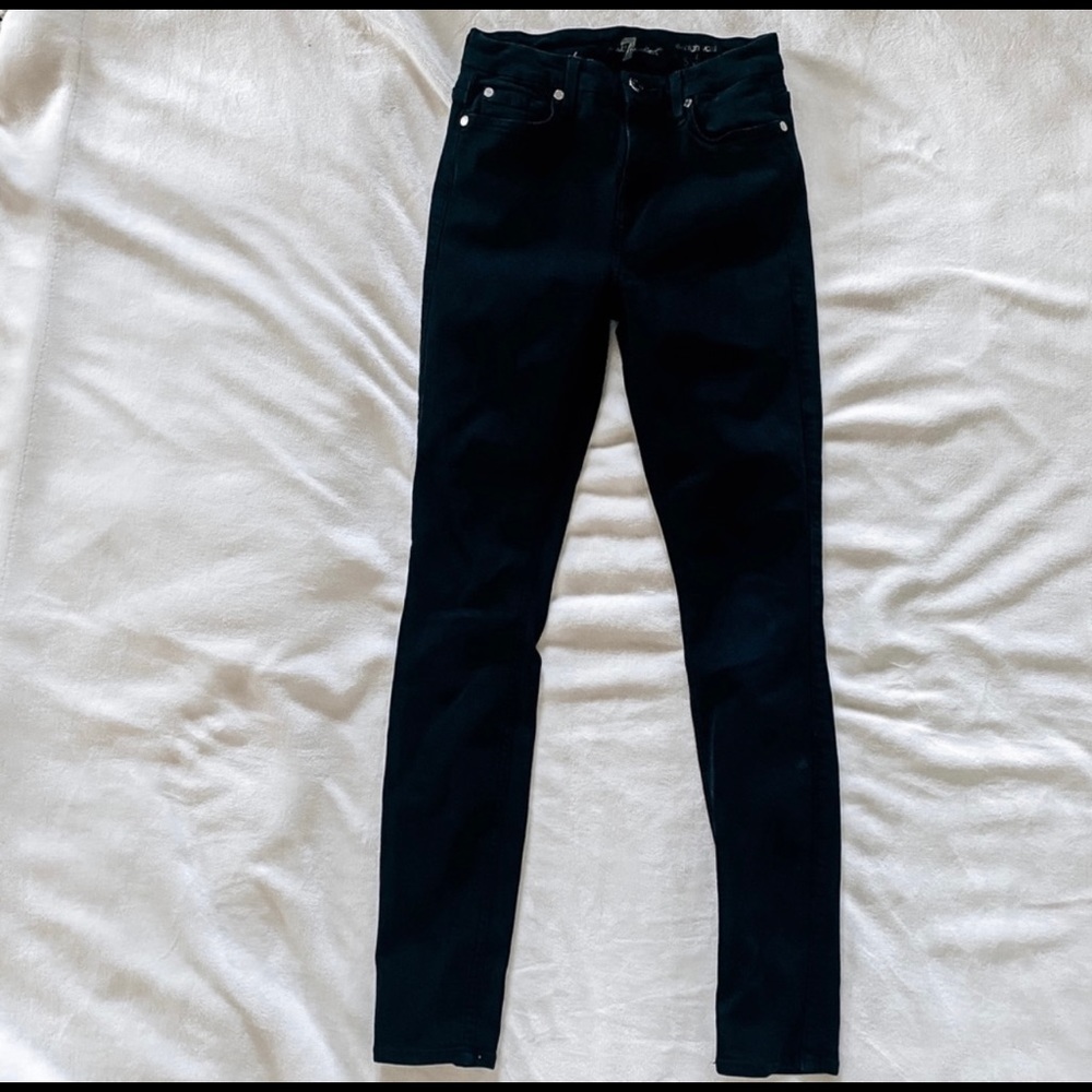 7 For All Mankind black high rise jeans